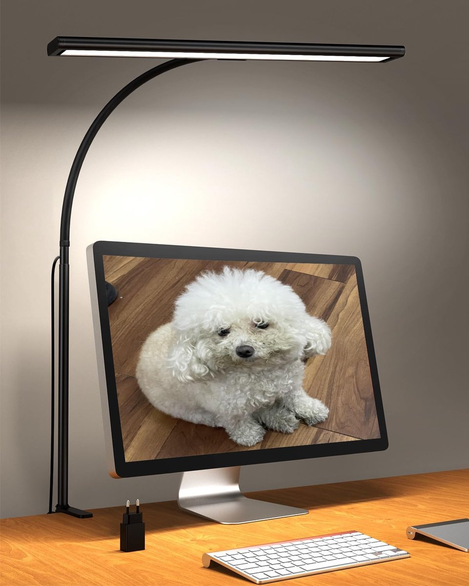 Monitor Lamp - imbare Bureau Lamp - Verstelbare Helderheid en Kleurtemperatuur - USB Oplaadbaar - Moderne LED Tafellamp voor Werk en Studie