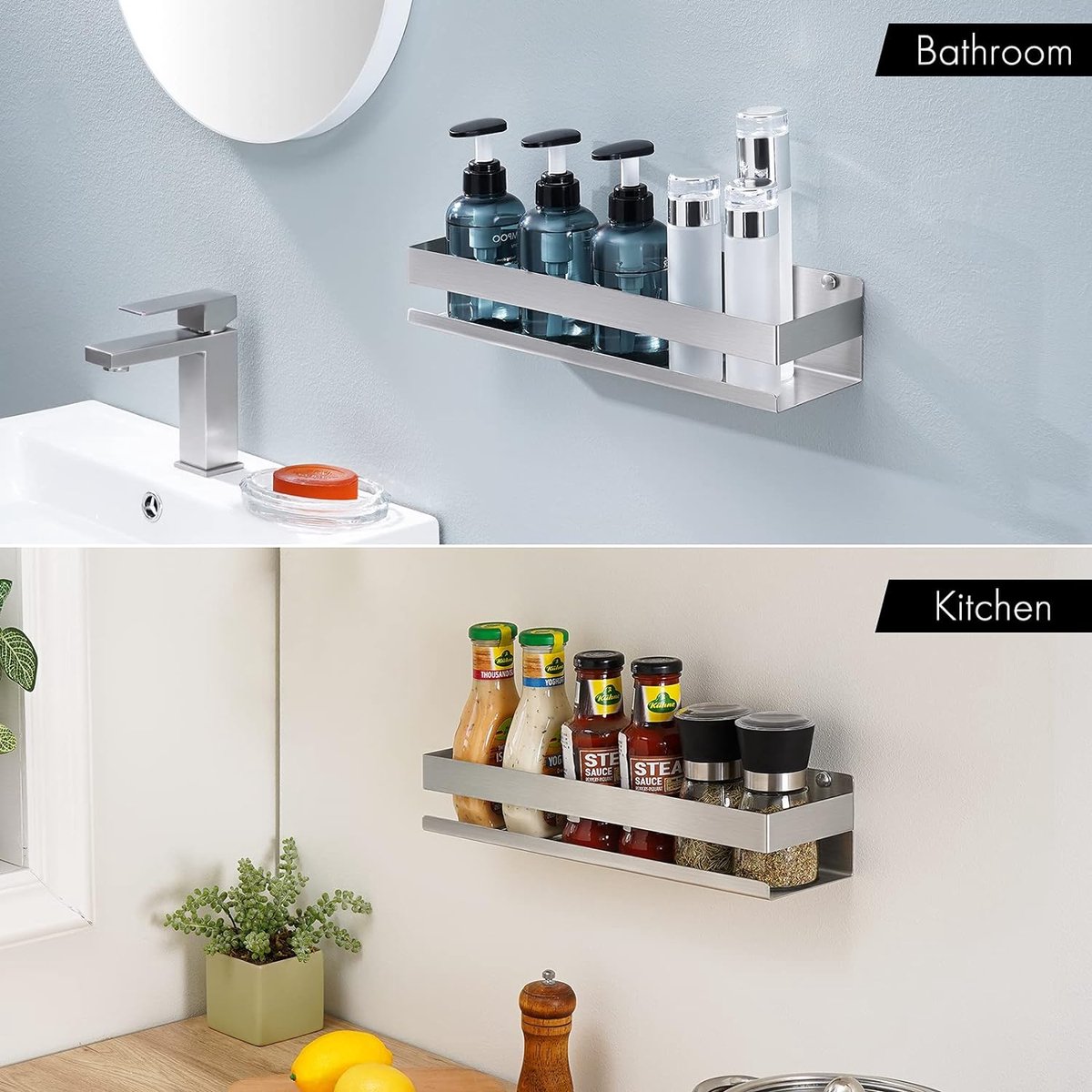-2 Shower Shelf Stainless Steel SUS304 Shower Basket Shelf Bathroom ...