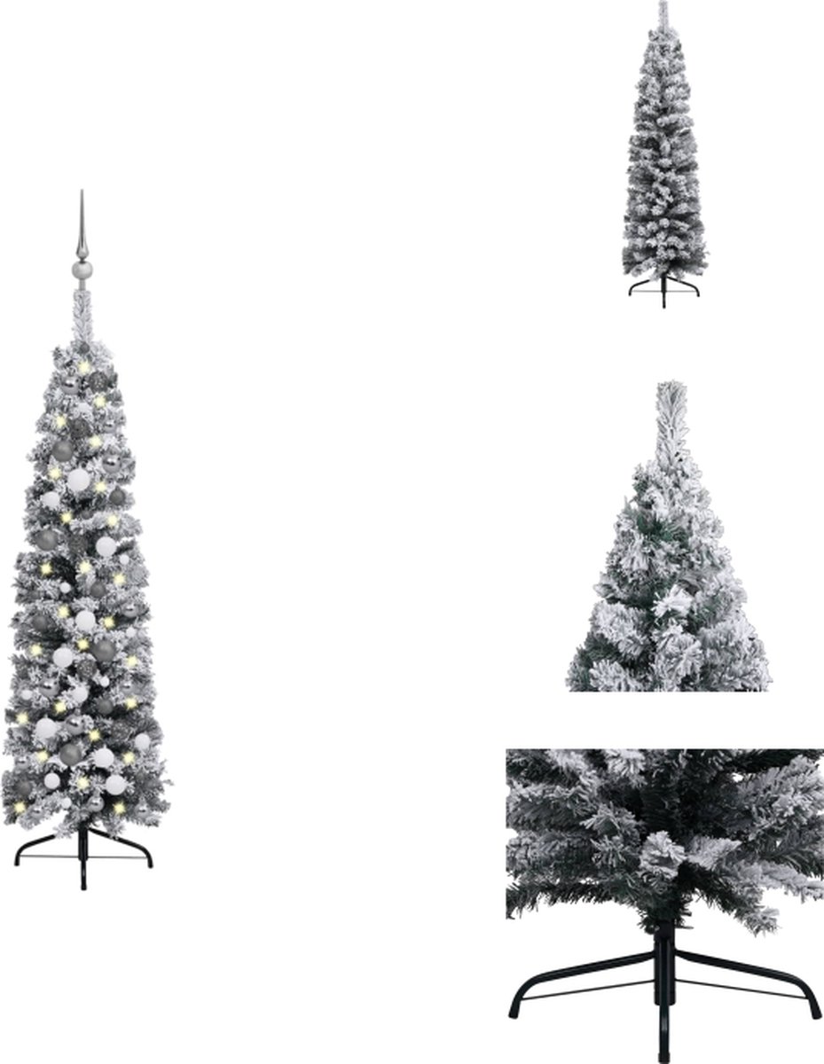 vidaXL Kerstboom Artificial Green Pine - 120 cm - Met LED-verlichting - Decoratieve kerstboom