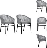 vidaXL Chaises d'extérieur - Set de 2 - Anthracite - Rotin PE - Structure en acier - Coussins Coussins - Chaise de jardin