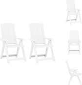 vidaXL Ensemble de chaises longues - Plastique Wit - 60x61x109 cm - Dossier réglable - Chaise de jardin