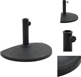 vidaXL Base de parasol - Support de parasol décoratif en polyrésine - 50 x 32 cm - Couleur noire - Avec boulon de verrouillage - Comprend des adaptateurs (38/48 mm) - Base de parasol