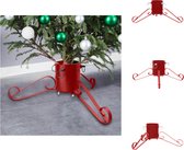 vidaXL Kerstboomstandaard - Rood Metaal - 58 x 58 x 21 cm - Geschikt voor 2.1 m echte boom - Watertank- 1.2 L - Stamdiameter- 35-90 mm - Kerstboomvoet