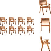 vidaXL Tuinstoelenset - Acaciahout - 59 x 59 x 87 cm - Set van 8 stoelen - Tuinstoel
