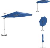 vidaXL Hangende Parasol - Azuurblauw - 300 x 255 cm - UV-beschermend polyester - Parasol