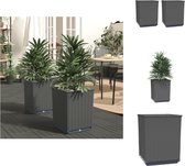 vidaXL Plantenbakken - Plantenbakken - 30 x 30 x 37 cm - Zwart PP - Bloempot