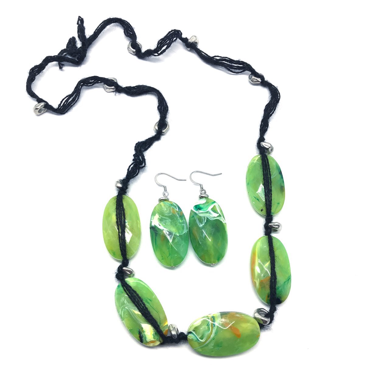 Behave - dames sieradenset groen kralen - creatief detail - zomer look