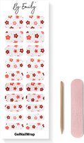 By Emily® Gel Nagel Wraps 'Secret Blossom' - Gellak Stickers - SpringNails- Lente - UV Lamp Gelnagels - Langhoudende Nagelstickers - Nail Art Folie - 20 Stickers - UV LED Lamp Vereist
