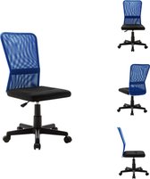 vidaXL Chaise de bureau en maille - 44 x 52 x 90 cm - noir/bleu - Chaise de bureau
