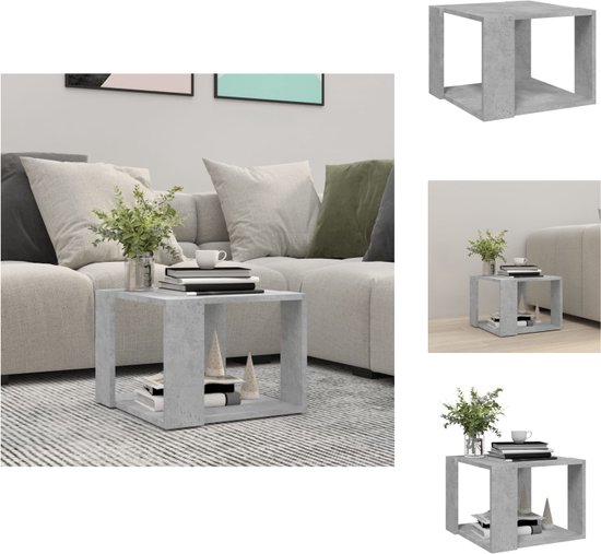 vidaXL Praktische woonkamertafel - 40 x 40 x 30 cm - bewerkt hout - betongrijs - Tafel