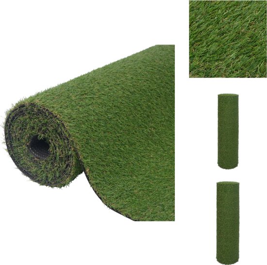 vidaXL Kunstgras - 20 mm - Voor decoratie en onderhoudsvrij gazon - 1 x 15 m - Groen - Kunstplant