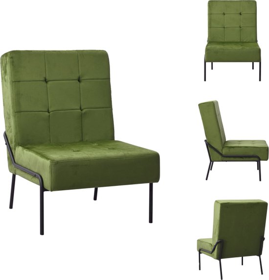 vidaXL Relaxstoel - Woonkamerstoel - 65x79x87cm - Lichtgroen/Zwart - Fauteuil