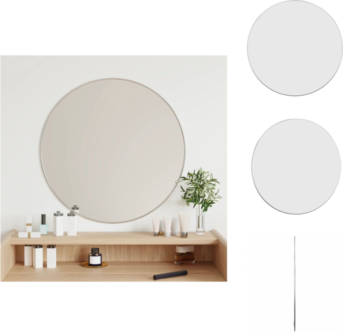 VidaXL Wandspiegel Wandspiegels 60 cm Zilver Glas en PVC Spiegel