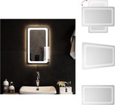 vidaXL Miroir de salle de bain LED- IP65 étanche - Interface USB - installation facile - 30x50 - verre - épaisseur 4 mm - Câble USB 1,5 m - 5V - IP65 - 1x miroir de salle de bain LED- 3x crochet - 2x clip de montage - Miroir