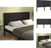 vidaXL Houten Hoofdeinde - Bedframe Accessoires - 126 x 4 x 100 cm - Zwart - Bedonderdeel