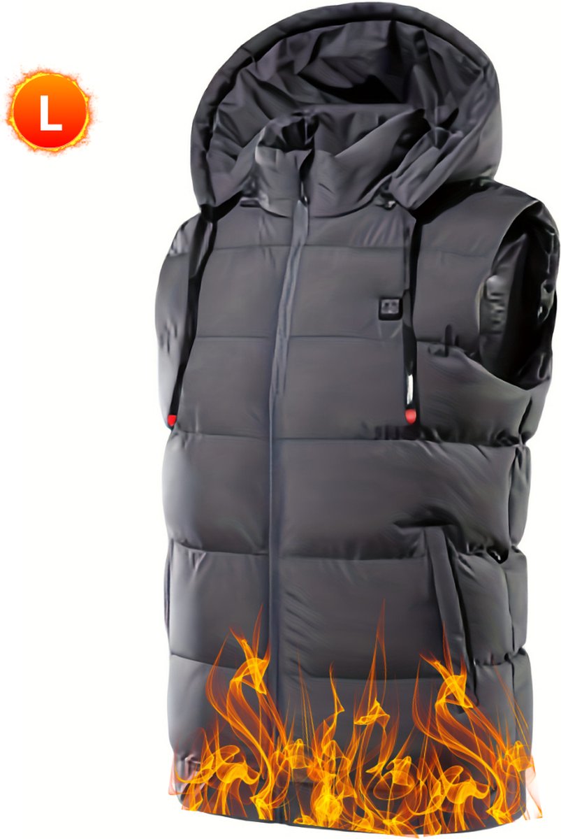 Livano Verwarmde Bodywarmer Heated Vest Elektrische Bodywarmer Jas Oplaadbaar Heren Grijs