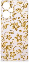 Telefoonhoesje Geschikt voor Xiaomi Poco F5 Back Cover Siliconen Hoesje Gouden Bloemen