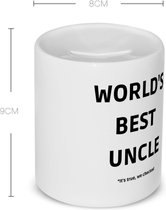 Akyol - world's best uncle it's true we checked Spaarpot - Oom - werelds beste oom - verjaardag - cadeautje voor oom - oom artikelen - kado - geschenk - 350 ML inhoud