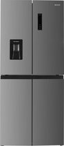 Wiggo WR-MD18(X) - Amerikaanse Koelkast - No Frost - 4 deuren Water - Dispenser - Met Display - Super Freeze - 419 Liter - 5 jaar garantie - 5 jaar garantie - Roestvrijstaal