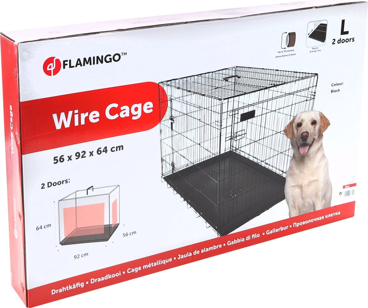 Flamingo Cage pour chien 2 portes 93x57x62 cm noir