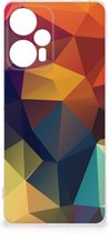 Siliconen Back Cover Geschikt voor Xiaomi Poco F5 Doorzichtig Hoesje Polygon Color