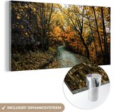 MuchoWow® Peinture sur verre 120x60 cm - Peinture sur verre - Feuilles - Automne - Forêt - Photo sur verre acrylique - Peintures