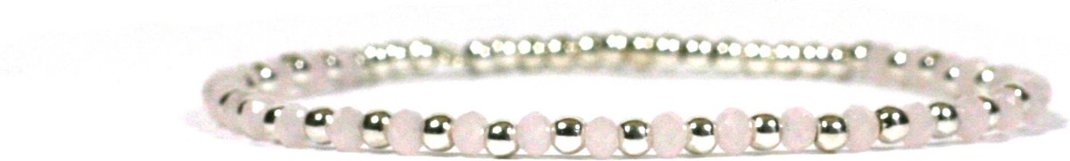 Heaven Eleven - dames - armband - zilver - 925 - roze - 17cm