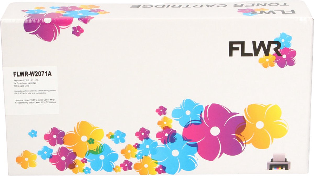 FLWR toner voor HP 117A Cyaan - Premium Huismerk HP 117A inkt (Cyaan - hoge capaciteit) o.a. geschikt voor HP Color Laser 150a, HP Color Laser 150nw, HP Color Laser MFP 178nw, HP Color Laser MFP 179fnw