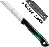 Couteau à tomates DKS Solingen - Lame dentelée en acier inoxydable - 19,5 cm - Zwart/ Vert