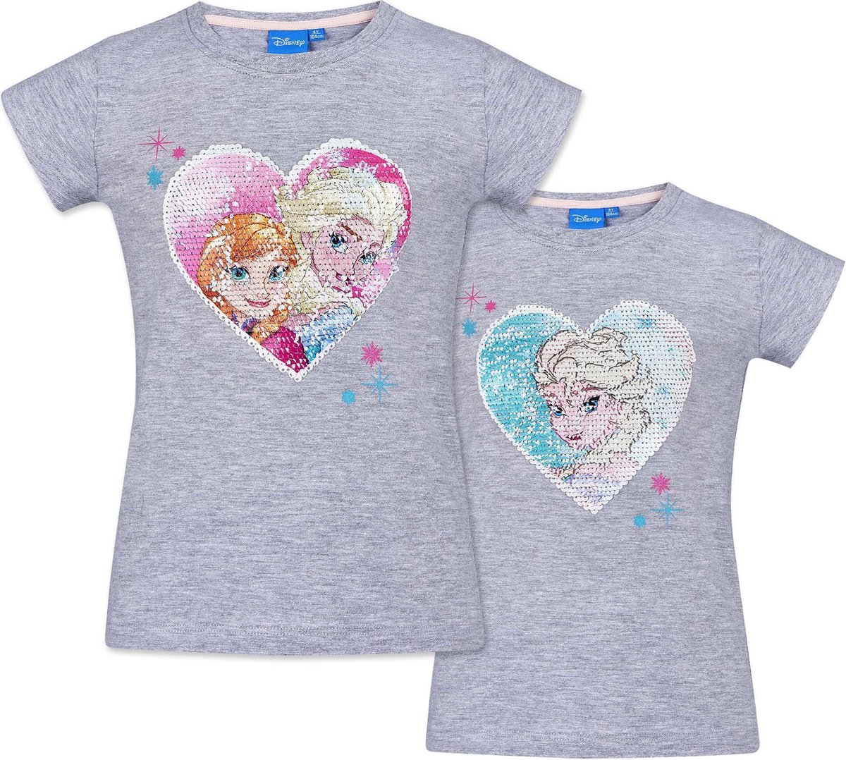 Disney-Frozen-T-shirt-met-korte-mouw-met-omkeerbare-pailletten-grijs-maat-128  | bol.com