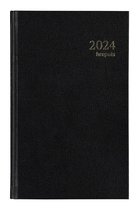 Brepols Bureau-agenda 2024 - SATURNUS Basic - Zonder leeslint - Dagoverzicht - Zwart - 13.3 x 20.8 cm