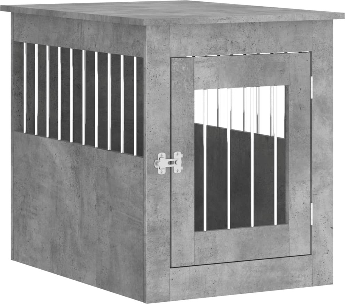 Bol.com vidaXL - Hondenbench - 55x75x65 - cm - bewerkt - hout - betongrijs aanbieding