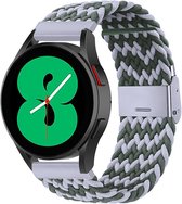 By Qubix 20mm - Braided nylon bandje - Groen - grijs - Geschikt voor Huawei watch GT 2 (42mm) - Huawei watch GT 3 (42mm) - Huawei watch GT 3 Pro (43mm)