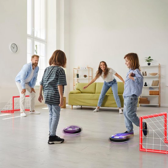 Air Soccer Set Avec Buts Enfants Jouets Cadeau De Football Garçon Filles  Rechargeable Hover Ballon De Football Sports Ball Jeux LED Lumière Mousse  Pare-chocs Intérieur Extérieur Enfants Air Soccer Game 