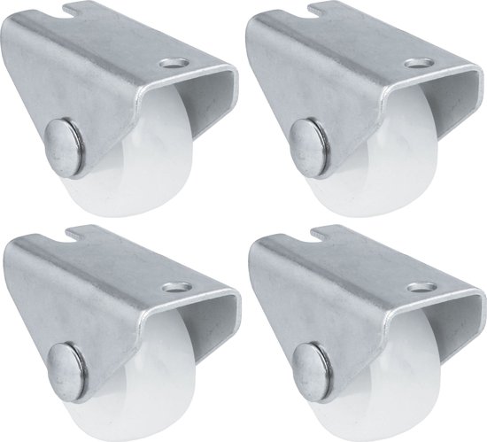 AMIG roulette fixe/roue de transport - 10x - D25mm - nylon - capacité de charge 40kg - blanc