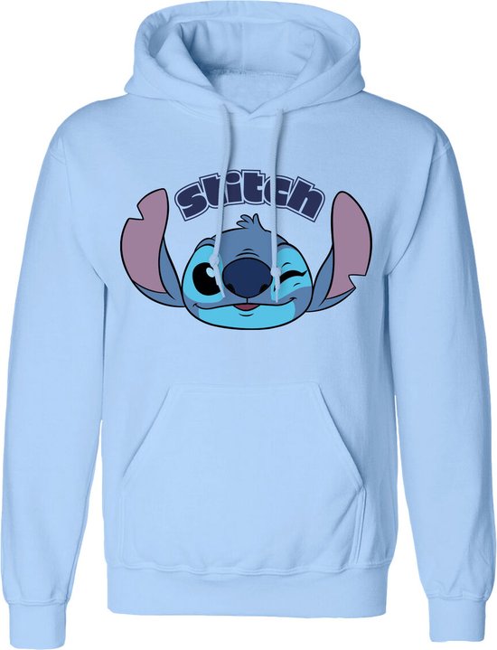 Uniseks Hoodie Stitch Cute Face Blauw - XXL