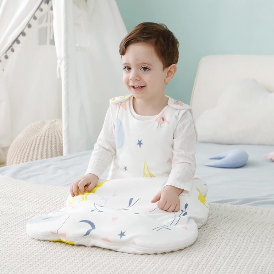 Mosebears Slaapzak voor baby's, zomerslaapzak, 0,5 TOG, babyslaapzak, 100% katoen, ademend, babyslaapzak (2 stuks, groen, L (12-18 maanden