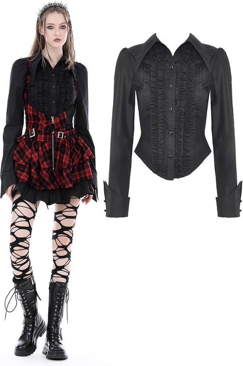 Gothic Mesh Blouse Zwart