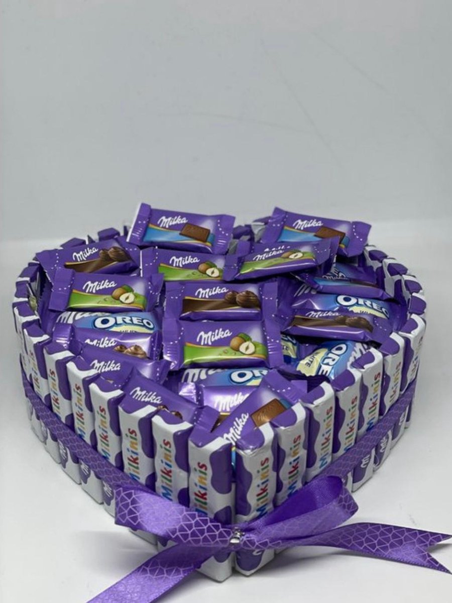 Nina’s Giftshop® Milka Chocolade Hart – Chocolade Geschenk – Hart van Milka Chocolade – Valentijn Cadeau – Cadeau voor Haar – Liefdescadeau – Verjaardag – Kerstcadeau