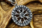 [Deux Corbeaux] Collier Viking - Bijoux Viking - Pendentif Boussole Viking - Amulette Vegvisir - Valknut - Runes - Mythologie Nordique - Talisman - Spirituel