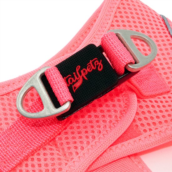Tailpetz - Harnais Air- Mesh - Harnais pour chien - Harnais pour chien - Harnais pour petit chien - Harnais pour chien en Y - Harnais pour chien - Harnais anti- Trek pour chien - Réfléchissant - Taille L - Pink