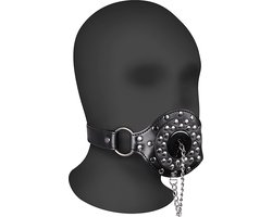 Shots Open Mouth Gag met Stop – Verstelbare BDSM Mondknevel met Hoofdtuig – Zwart