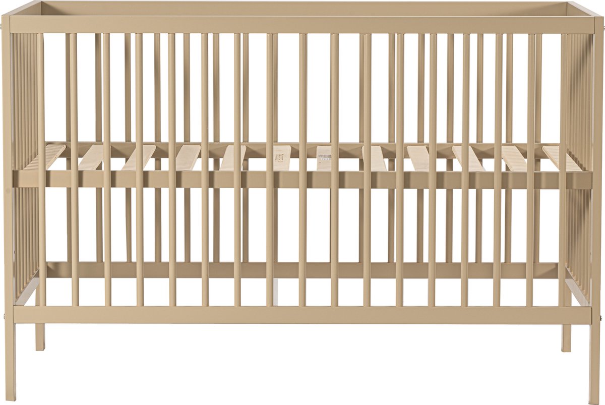 Born Lucky ® Baby Bed / Ledikant Mees 60x120 cm Met Verstelbare Bodem & Massief Hout - Clay – foto 5