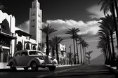 Casablanca Poster | Casablanca Straten | Zwart Wit Poster | Vintage Poster | Marokko | 91x61cm | Wanddecoratie | Muurposter | WV | Geschikt om in te lijsten