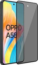 Geschikt voor Oppo A58 4G Screenprotector Privacy - Privacy Beschermglas - Privé GuardCover