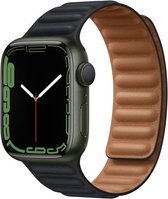 Apple Leather Link voor de Apple Watch Series 1 / 2 / 3 / 4 / 5 / 6 / 7 / 8 / 9 / SE - 38 / 40 / 41 mm - Maat S/M - Midnight