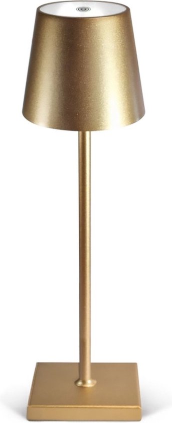 Goliving Lampe De Table À Piles - Rechargeable Et Dimmable - Lampe Tactile Moderne Or - Veilleuse Sans Fil - 38 CM