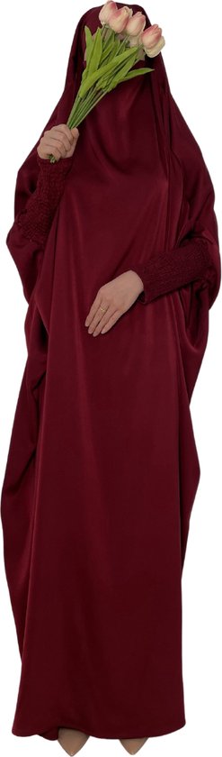 Livano Gebedskleding Dames - Abaya - Islamitische Kleding - Khimar - Jilbab - Vrouw - Alhamdulillah - Rood