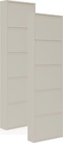 Schoenenkast Bodi 5-vaks Soft Beige (set van 2)