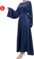 Livano Vêtements Islamiques - Abaya - Vêtements de Prière Femmes - Alhamdulillah - Jilbab - Khimar - Femme - Bleu Marine - Taille L